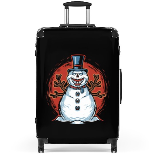 frosty snowman creepy Suitcases