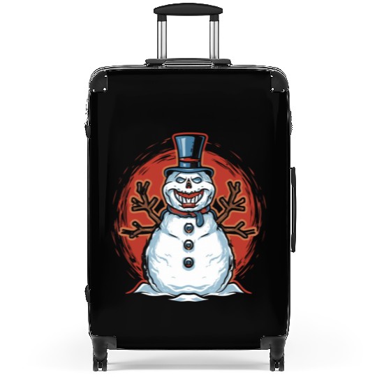 frosty snowman creepy Suitcases