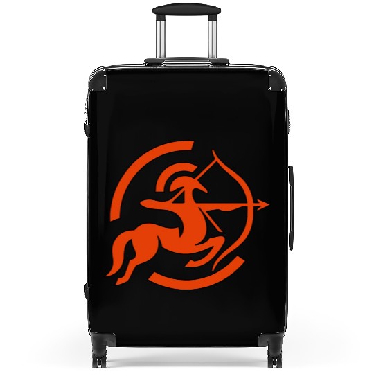 Zodiac Sagittarius Arc Icon Minimalistic In Red Suitcases