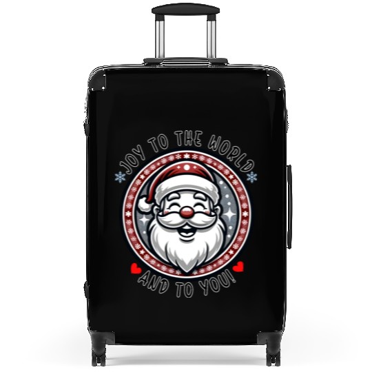 Joy To The World And To You - Joyful Santa Cheer Suitcases