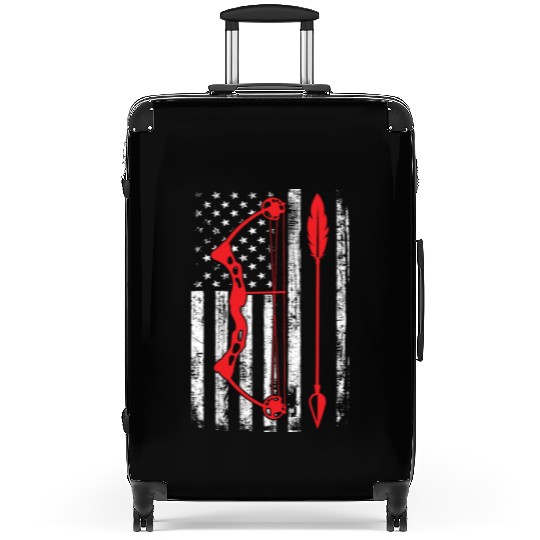 Deer Hunting American Flag Bow Hunting Suitcases