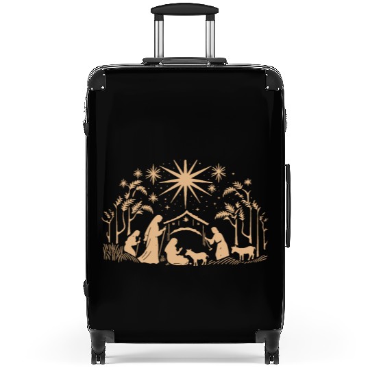 Nativity Scene with Mary Joseph Baby Jesus Suitcases