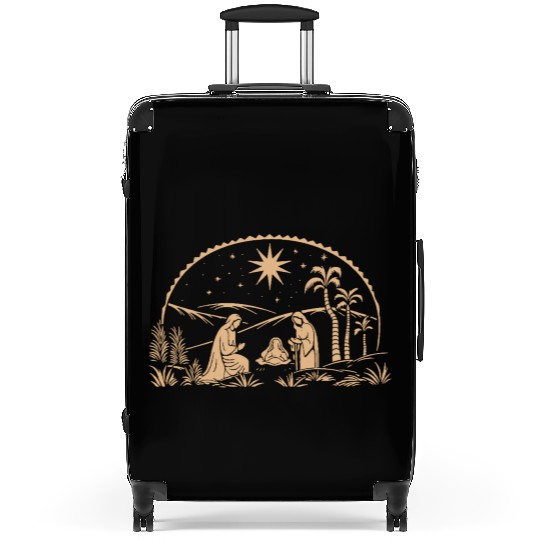 Nativity Scene with Mary Joseph Baby Jesus Suitcases