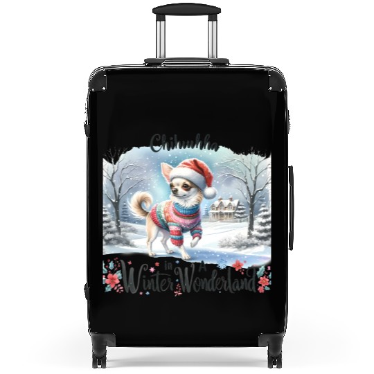 Chihuahua In a Winter Wonderland Suitcases