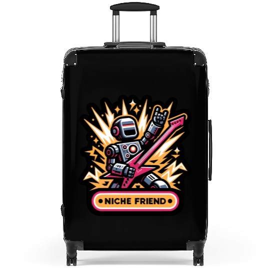Niche Friend Pink Guitar Robot Suitcases Sticker Mug