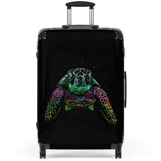 Colorful Turtle Swimming Suitcases