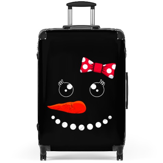 Snowman Wintertime Snow Woman Christmas Market Suitcases