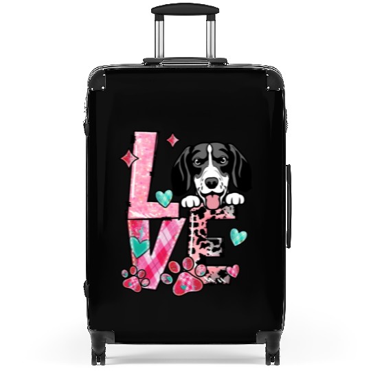 English Pointer I Love My Dog Valentines Day Suitcases