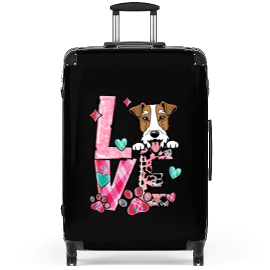 Fox Terrier Dog I Love My Dog Valentines Day Suitcases