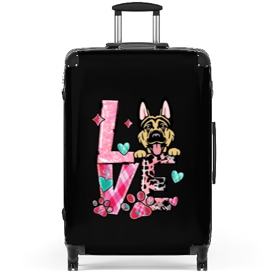 German Shepherd Dog I Love My Dog Valentines Day Suitcases