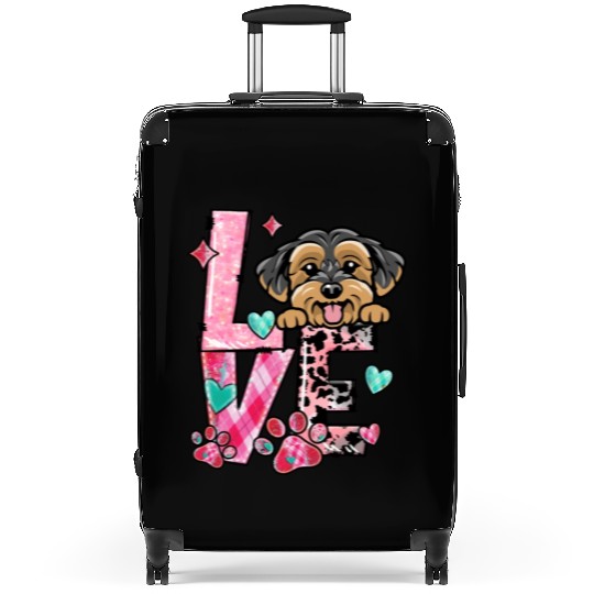 Morkie Dog I Love My Dog Fur Baby Valentines Day Suitcases
