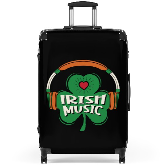 Irish Music Shamrock Headphones St Patrick s Day Suitcases