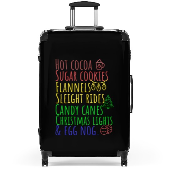 Hot cocoa sugar cookies Christmas lights Suitcases