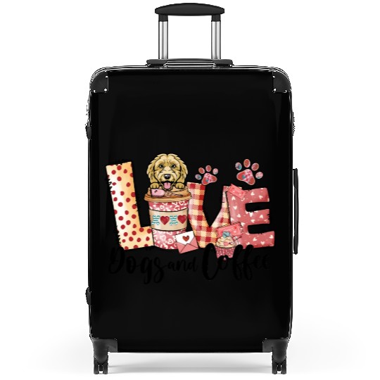 Doodle Dog Coffee Lover Dog Mom Valentines Day Suitcases