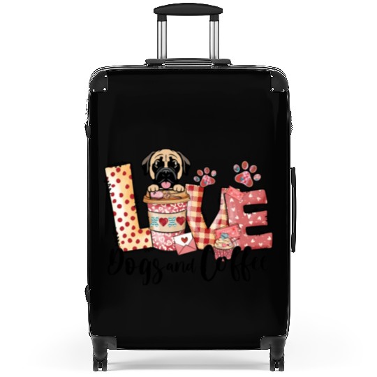 Mastiff Dog Coffee Lover Dog Mom Valentines Day Suitcases