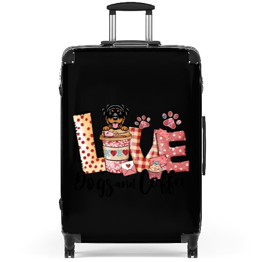 Rottweiler Dog Coffee Lover Dog Mom Valentines Day Suitcases
