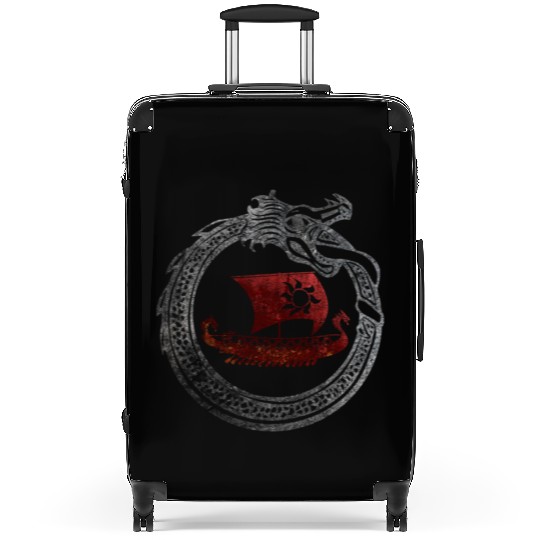 Jormungandr Vikings Dragon Ship Thor Mjolnir Suitcases