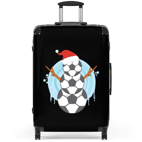 Soccer Snowman Christmas Time Winter Season Suitcases
