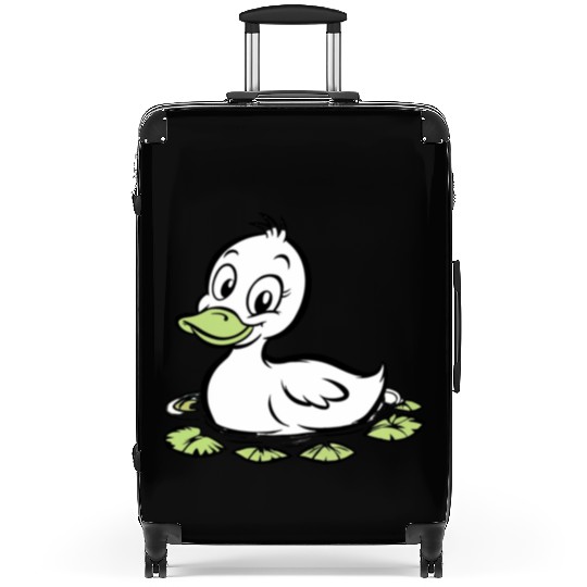 Cute duck swimming in a swamp Suitcases