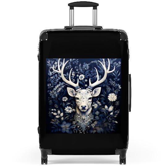 Enchanted Forest Deer Winter Bloom Suitcases