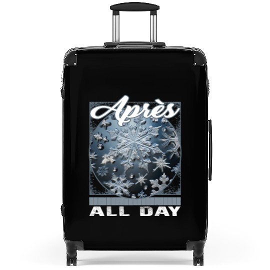 Apres All Day Ski Microscopic Snowflake Detailed Suitcases
