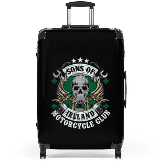 Motorcycle Sons Of Ireland Club Biker Distressed Suitcases