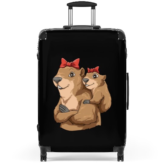 Groundhog Marmot Mom for a Marmot lover groundhog Suitcases