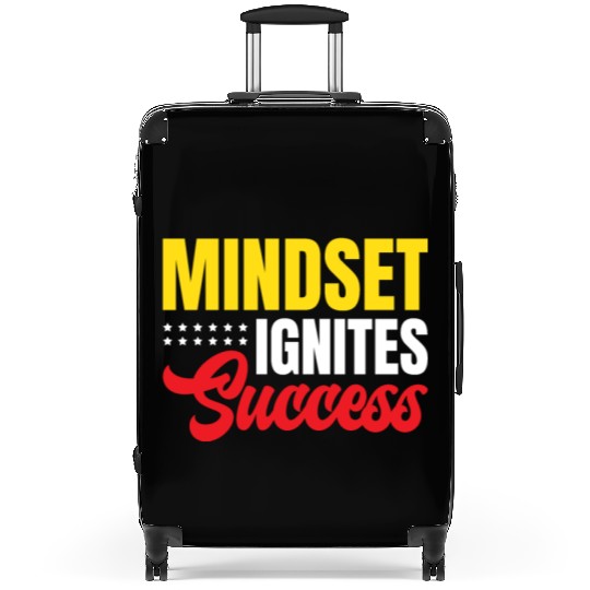 Mindset Ignites Success Motivated Inspiring Quotes Suitcases
