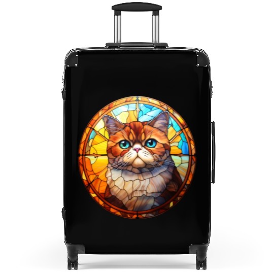 Exotic Shorthair cat in stained glass Suitcases