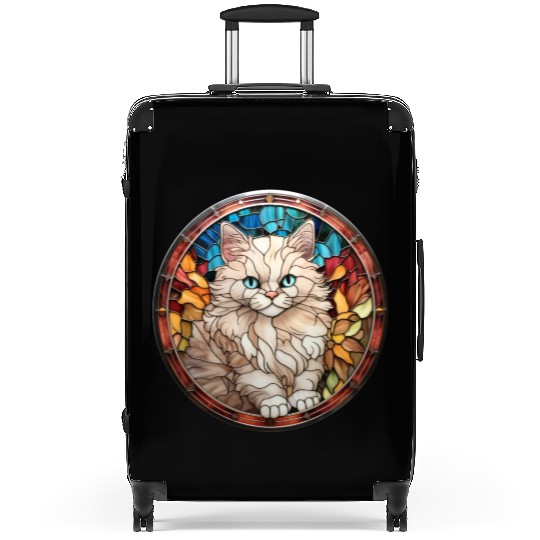 Ragdoll kitten in stained glass Suitcases