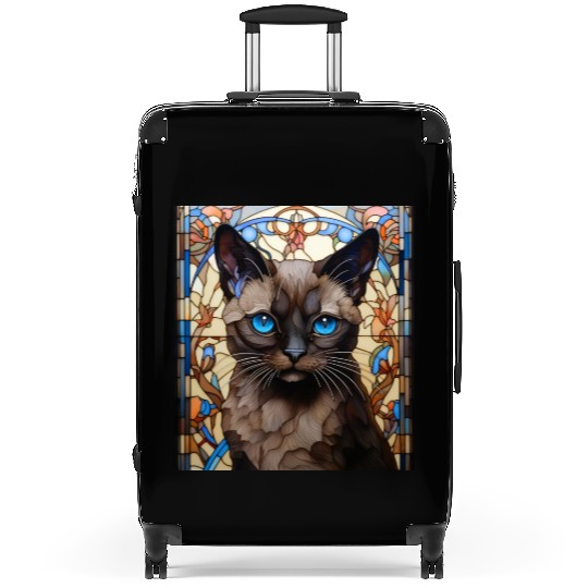 Siamese kitten in stained glass Suitcases