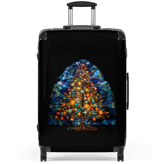 Stained Glass Christmas Tree Suitcases