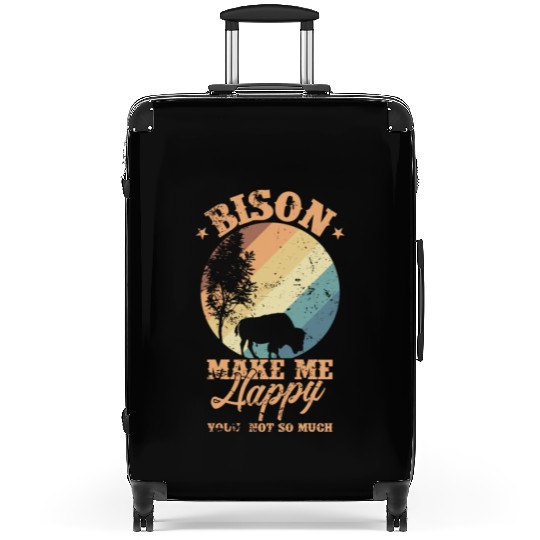 Bison make my Happy Environment Animal Suitcases