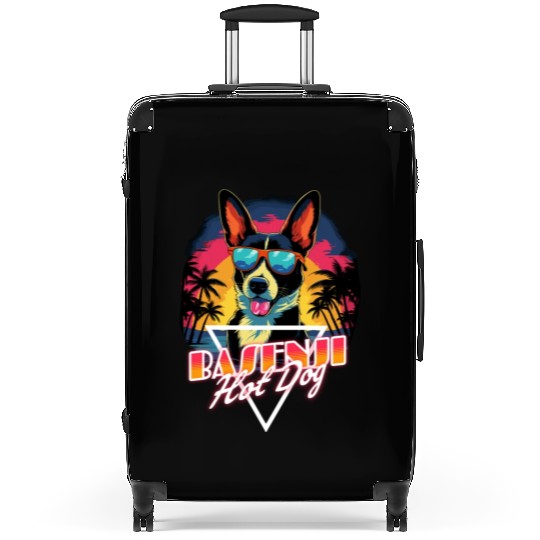 Retro Wave Basenji Hot Dog Suitcases