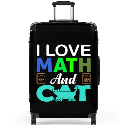 I Love Math And Cats lover Suitcases
