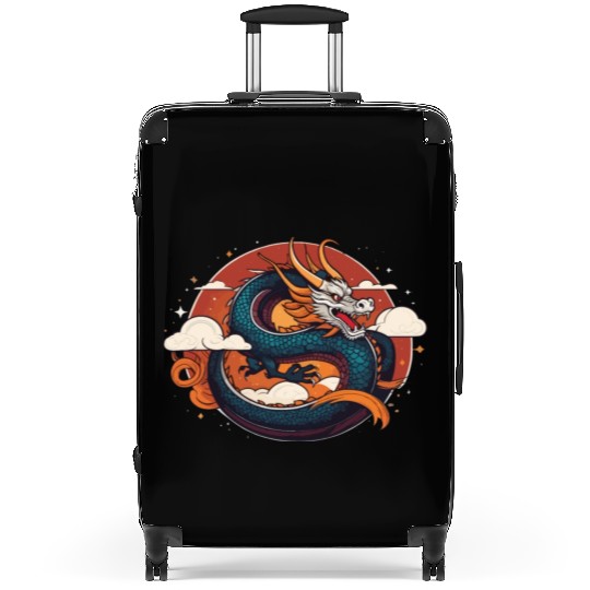 a traditional Chinese dragon Suitcases