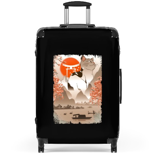 001867 Japanese Cat Mountain Fisher Lake Suitcases