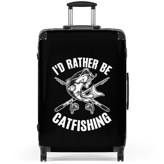 Id Rather Be Catfishing Catfish Angler Noodler Suitcases
