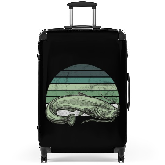 Catfish Catfishing Angler Noodler Fisherman Mirror Suitcases