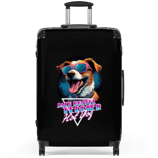 Retro Wave Jack Russel Terrier Hot Dog Suitcases