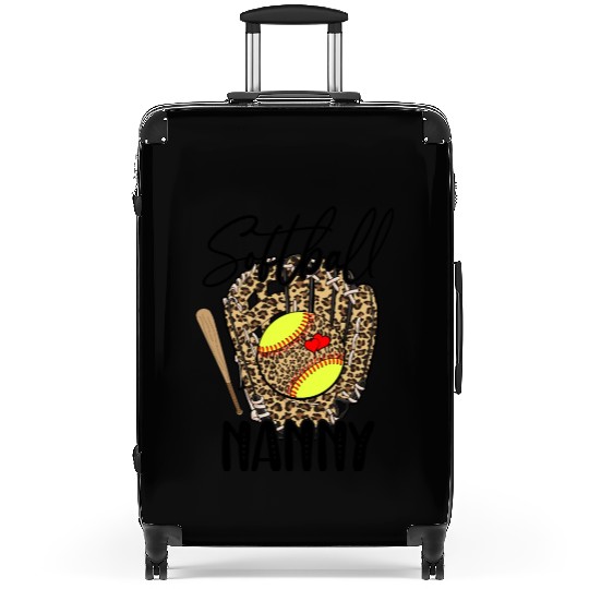 Softball Nanny Leopard Game Day Softball Lover Suitcases