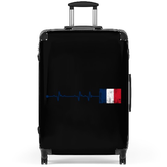 France Flag Heartbeat Suitcases