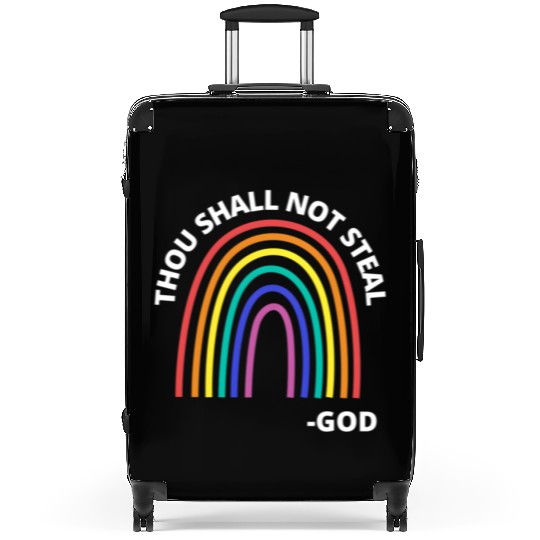 Thou Shall Not Steal Rainbow God Christian Suitcases