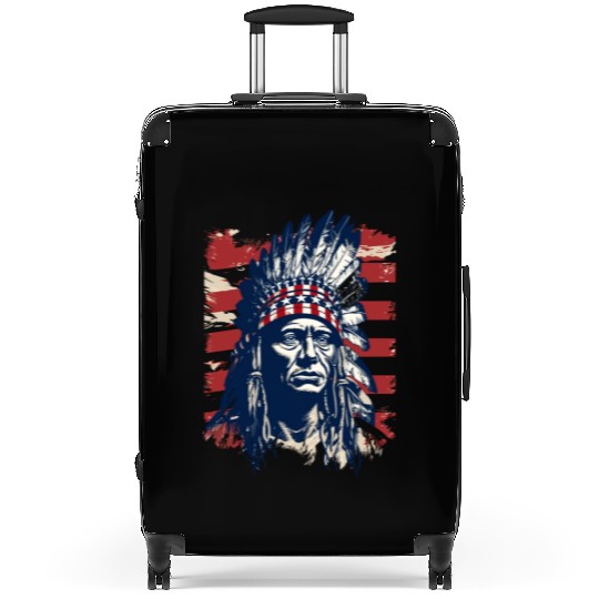 Indian Native American Chief Feather Headdress Suitcases