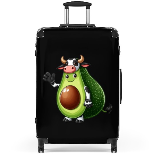 Avocado cow Suitcases