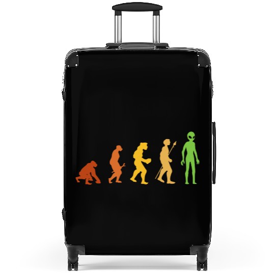 Alien Funny Human Evolution Growth Theory Retro Suitcases