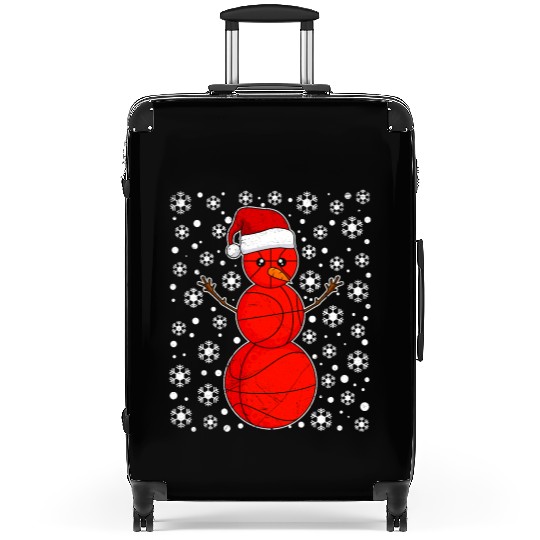Snowman Basketball Fan Christmas Time Winter Suitcases