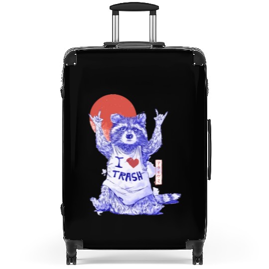 I Love Trash Cute Funny Metal Raccoon Gift Suitcases