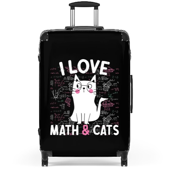 I Love Math and Cats Feline Lover Suitcases