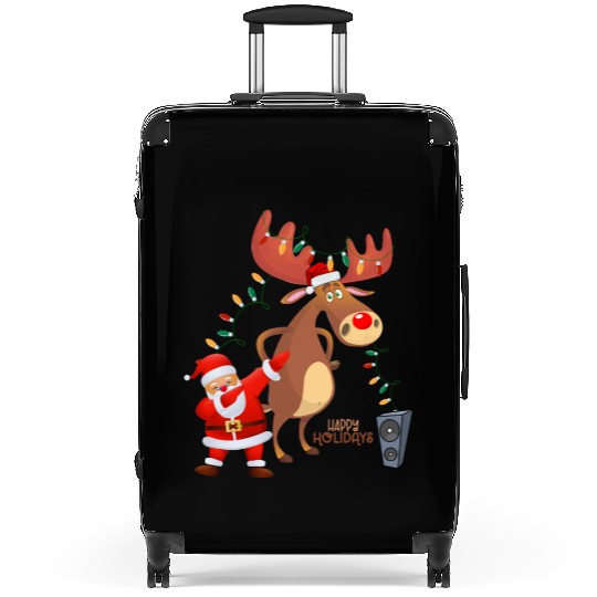 Christmas Lights Dabbing Santa Dancing Rudolph Suitcases